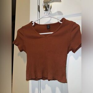 SHEIN crop rust color